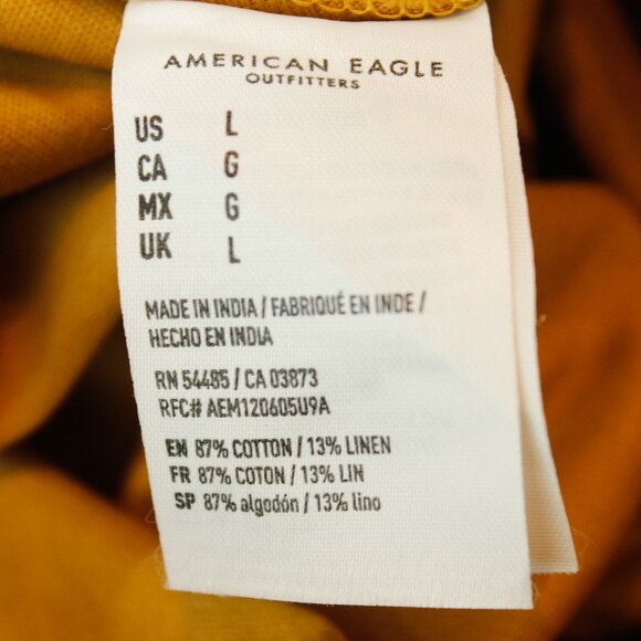 American Eagle Paperbag Pants | Golden Yellow Tie Waist | High Rise & Tapered Fi - Picture 6 of 8